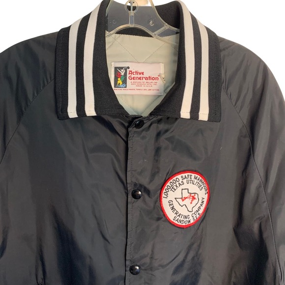 Vintage Active Generation Texas Utilities Sandow Bomber Jacket Mens XL USA - Picture 2 of 16